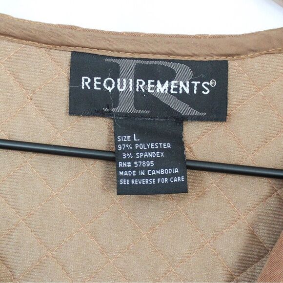 Vintage Requirement Brown Quilted Faux Suede Zip Front Vest Large - Picture 6 of 6